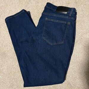 Rugby Road Mens Straight Leg Jeans Dark Wash Blue Denim Regular Stretch, 34x30